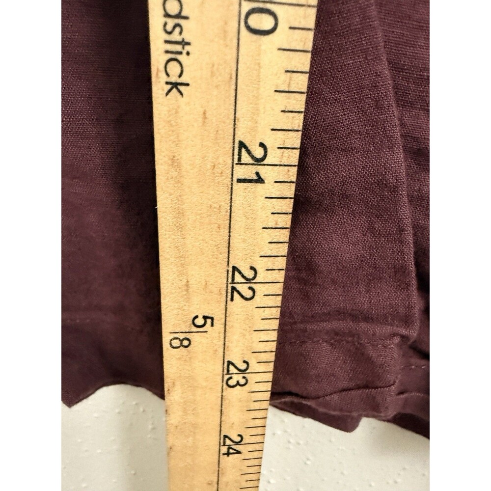 Free People Palazzo Pants Sz S Wide Leg Linen Blend Elastic Smocked Waist Brown - Picture 6 of 8